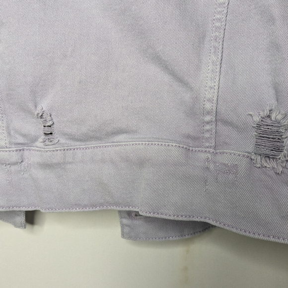Wild Fable Denim Cropped Jean Jacket Women's size S distressed Lavender W-1 - Picture 6 of 8